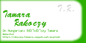 tamara rakoczy business card